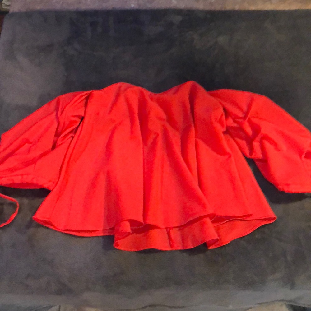 Red orange off shoulder blouse